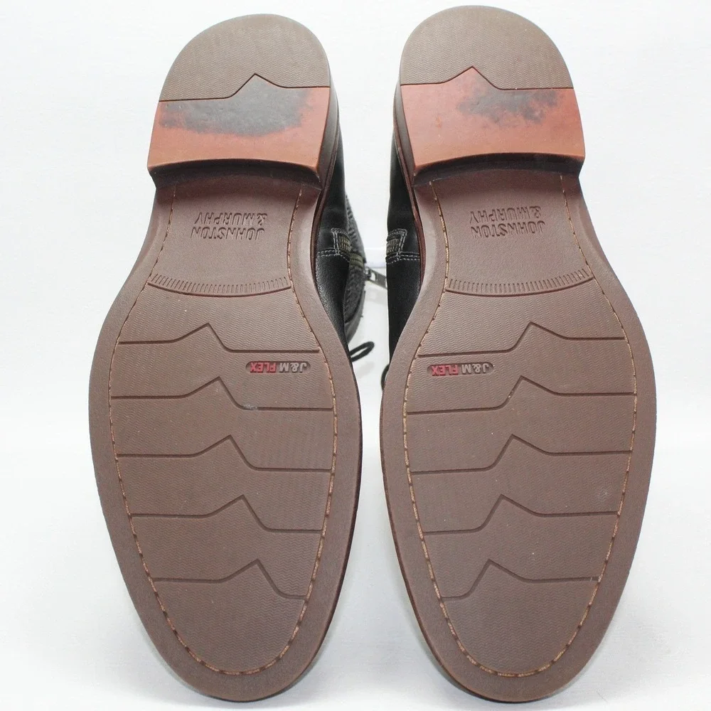 Johnston & Murphy Mens Black Leather Herringbone Dress Boots 20-3951 Size 10M